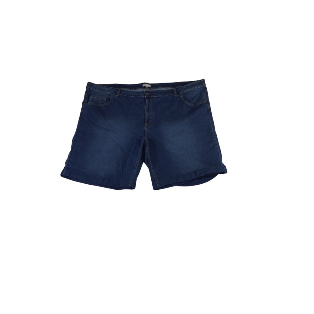 Woman Within Bermuda Shorts Womens 36W Blue Denim Relaxed Fit Casual Summer